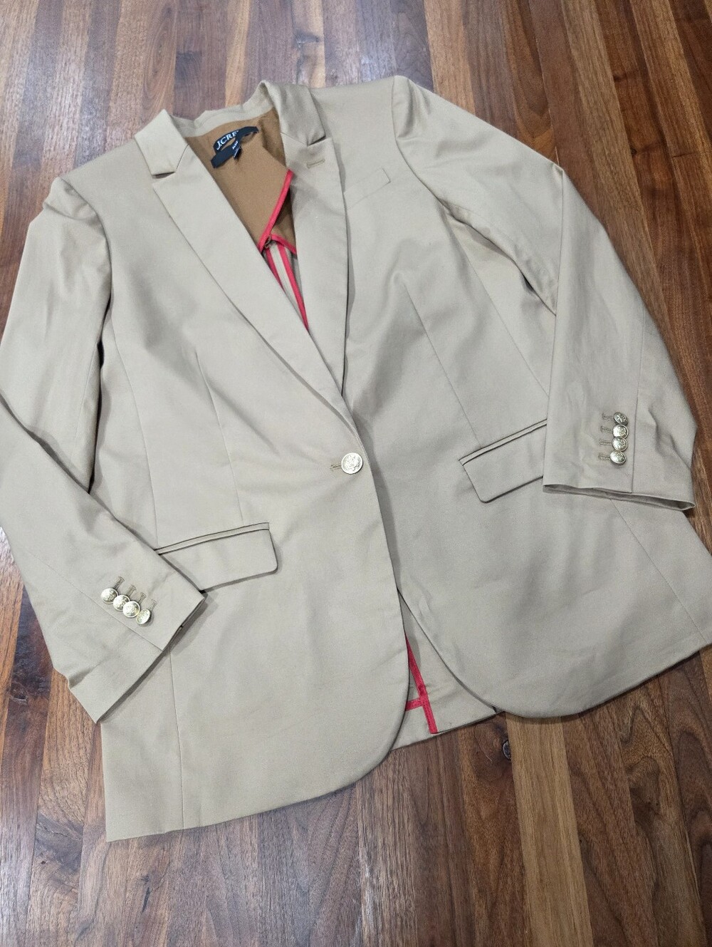 J. Crew Alfie AY707 Single Button Blazer Notched Collar Button Cuff Size 12